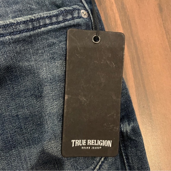 True Religion Jeans Rocco Moto Skinny Relaxed Blue Men’s 34 NWT $219 - Picture 4 of 9